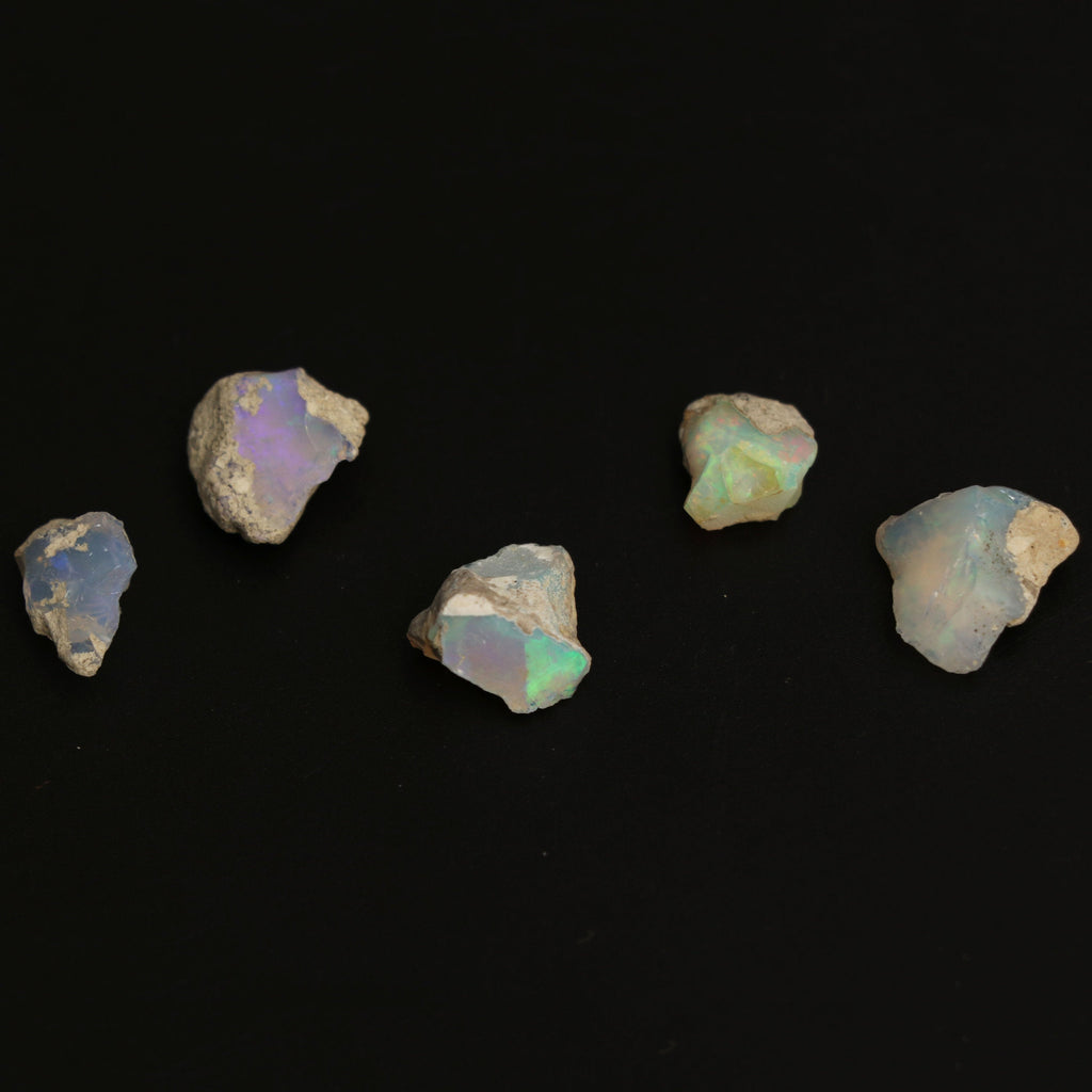 Natural Ethiopian Opal Organic Rough Loose Gemstone | 13.5x13.5 mm | Rough Loose Gemstone | Set of 10 Pieces - National Facets, Gemstone Manufacturer, Natural Gemstones, Gemstone Beads