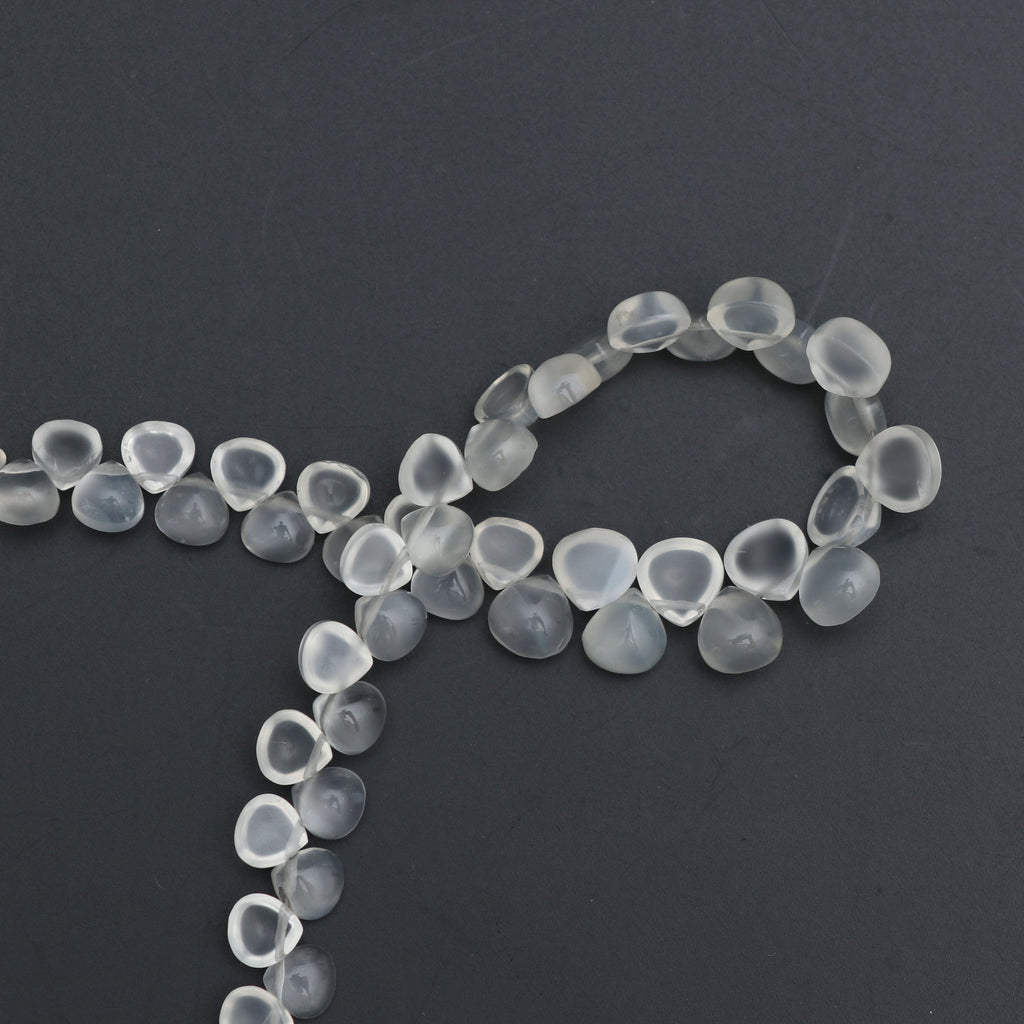 White Moonstone Heart Smooth Beads, 5x5 mm to 6x6 mm -White Moonstone Cabs - Gem Quality , 8 Inch/ 20 Cm Full Strand, Price Per Strand - National Facets, Gemstone Manufacturer, Natural Gemstones, Gemstone Beads