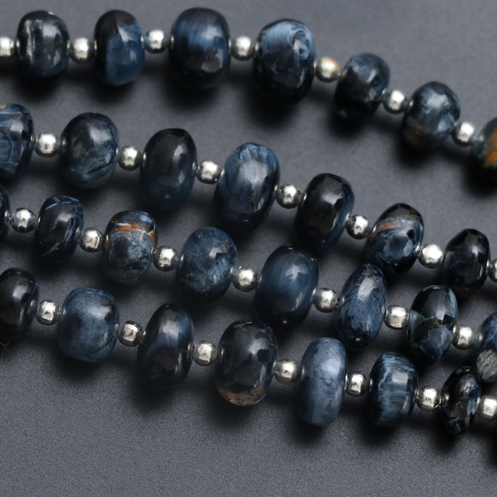 Rare 100% Natural Top Quality Pietersite Smooth Rondelle Beads- 4 mm to 8 mm - Pietersite Gemstone, Gem Quality, 8 Inch, Price Per Strand - National Facets, Gemstone Manufacturer, Natural Gemstones, Gemstone Beads