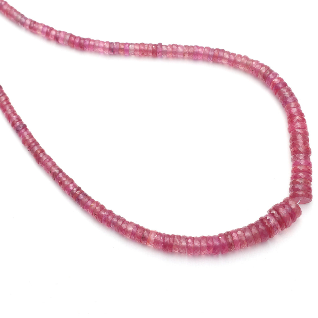 Mozambique AA- Ruby Faceted Coin Shapes Beads - Stones measure -Size 3.5 to 9 mm, 18 Inch strand - Good Quality Beads, Price Per Strand - National Facets, Gemstone Manufacturer, Natural Gemstones, Gemstone Beads