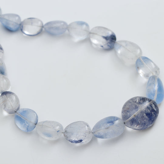 Natural Dumortierite Smooth Tumble Beads | 7.5x11 mm to 19x22 mm | Dumortierite Jewelry Making Beads | 8 Inch/ 18 Inch | Price Per Strand