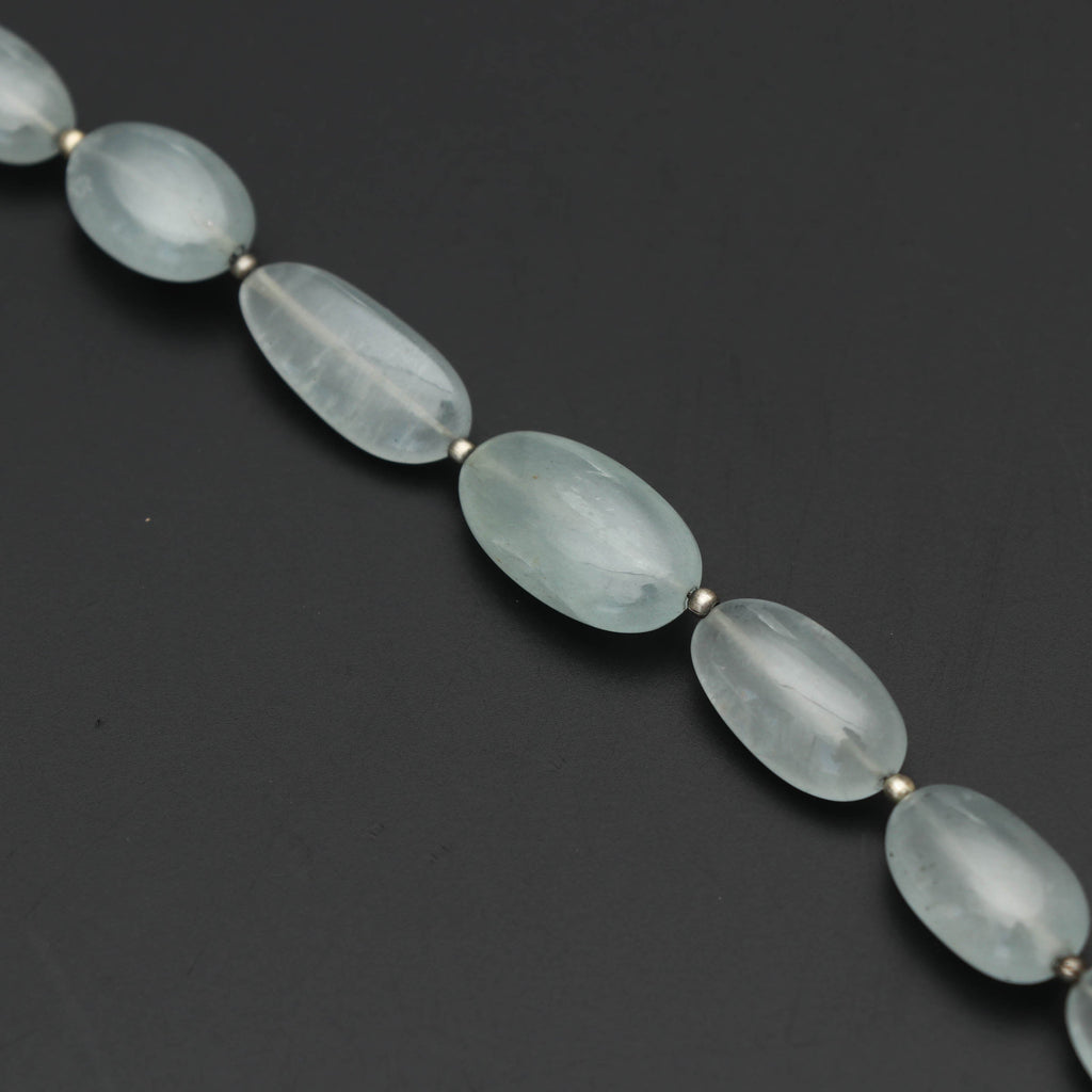 Aquamarine Smooth Tumble Beads, 7x9 mm to 10x16 mm, Aquamarine Tumble, Aquamarine Smooth, 8 Inch Full Strand, price per strand - National Facets, Gemstone Manufacturer, Natural Gemstones, Gemstone Beads