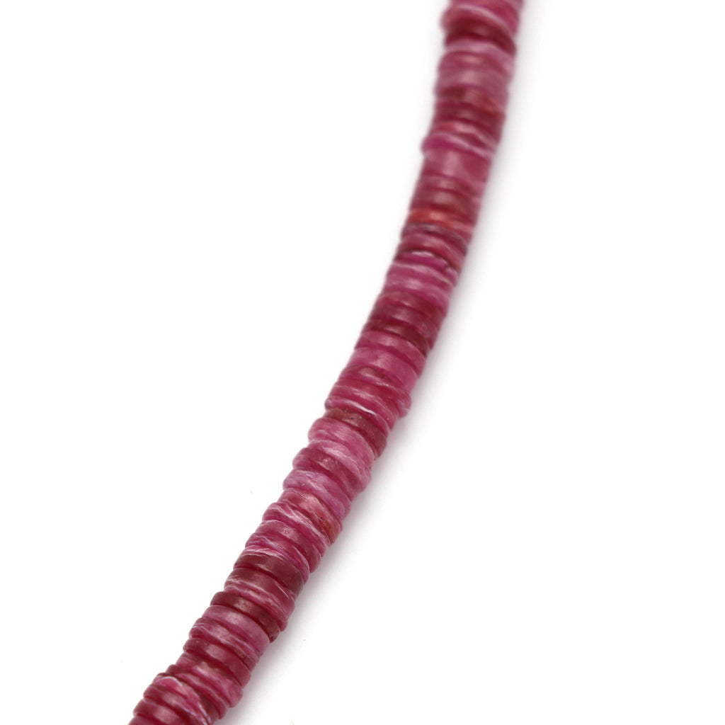 Ruby Glass Filled Smooth Button Beads, Ruby Smooth Tyre, 5.5 MM to 6.5 MM, Ruby Smooth, 8 Inch ,Price Per Strand - National Facets, Gemstone Manufacturer, Natural Gemstones, Gemstone Beads