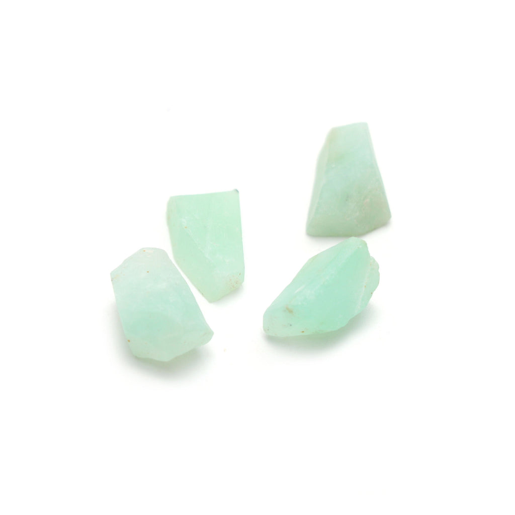 Natural Chrysoprase Organic Rough Loose Gemstone | 10x13 mm | Rough Loose Gemstone | Set of 10 Pieces - National Facets, Gemstone Manufacturer, Natural Gemstones, Gemstone Beads