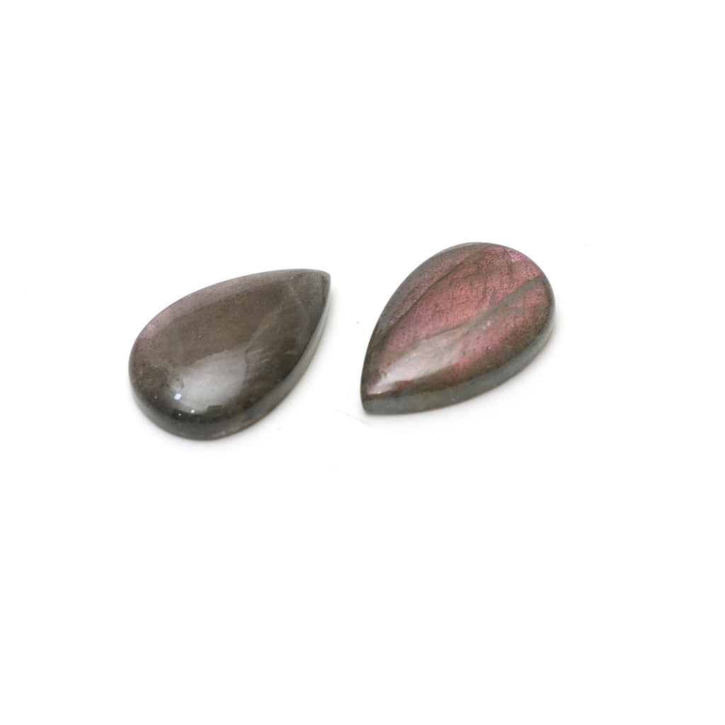 AAA Quality Natural Labradorite Smooth Pear Cabochon Gemstone | 17x27 mm | Gemstone Cabochon | Pair ( 2 Pieces ) - National Facets, Gemstone Manufacturer, Natural Gemstones, Gemstone Beads