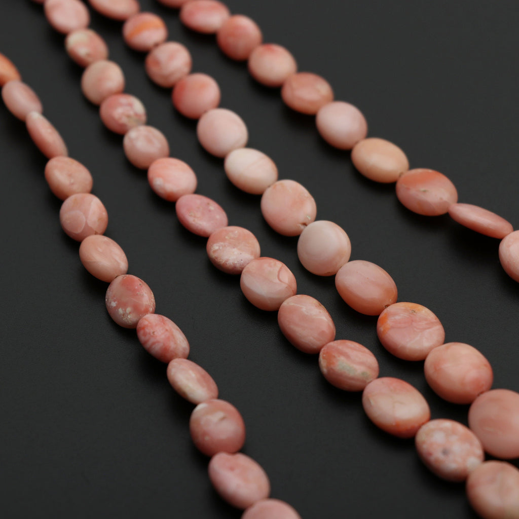 Peach Opal Smooth Tumble Beads | 6x7.5 mm to 11x15 mm | Peach Opal Smooth Beads | Gem Quality | 8 Inch/17 Inch | Price Per Strand - National Facets, Gemstone Manufacturer, Natural Gemstones, Gemstone Beads