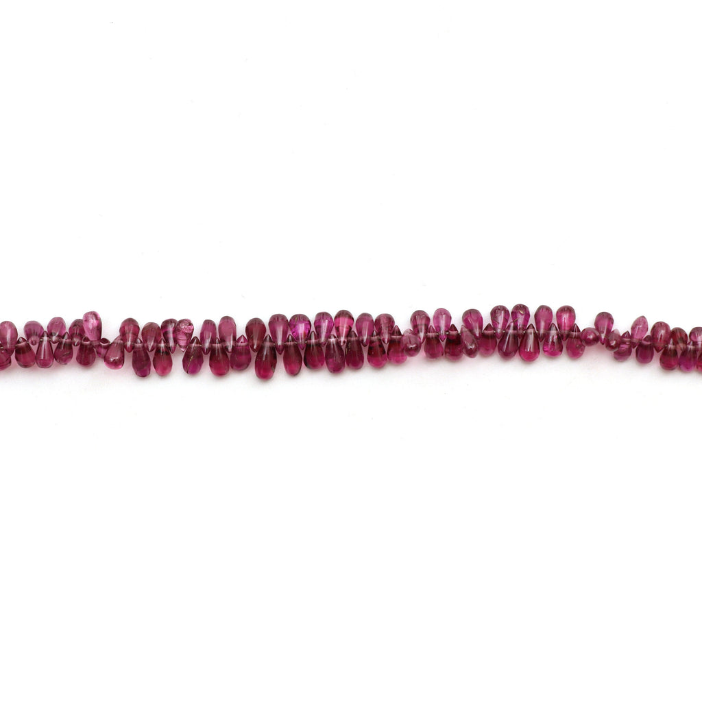 Natural Garnet Smooth Drop Beads | 4x2.5 mm to 7.5x4.5 mm | 9 Inch/ 18 Inch | Garnet Smooth Beads | Price Per Strand - National Facets, Gemstone Manufacturer, Natural Gemstones, Gemstone Beads