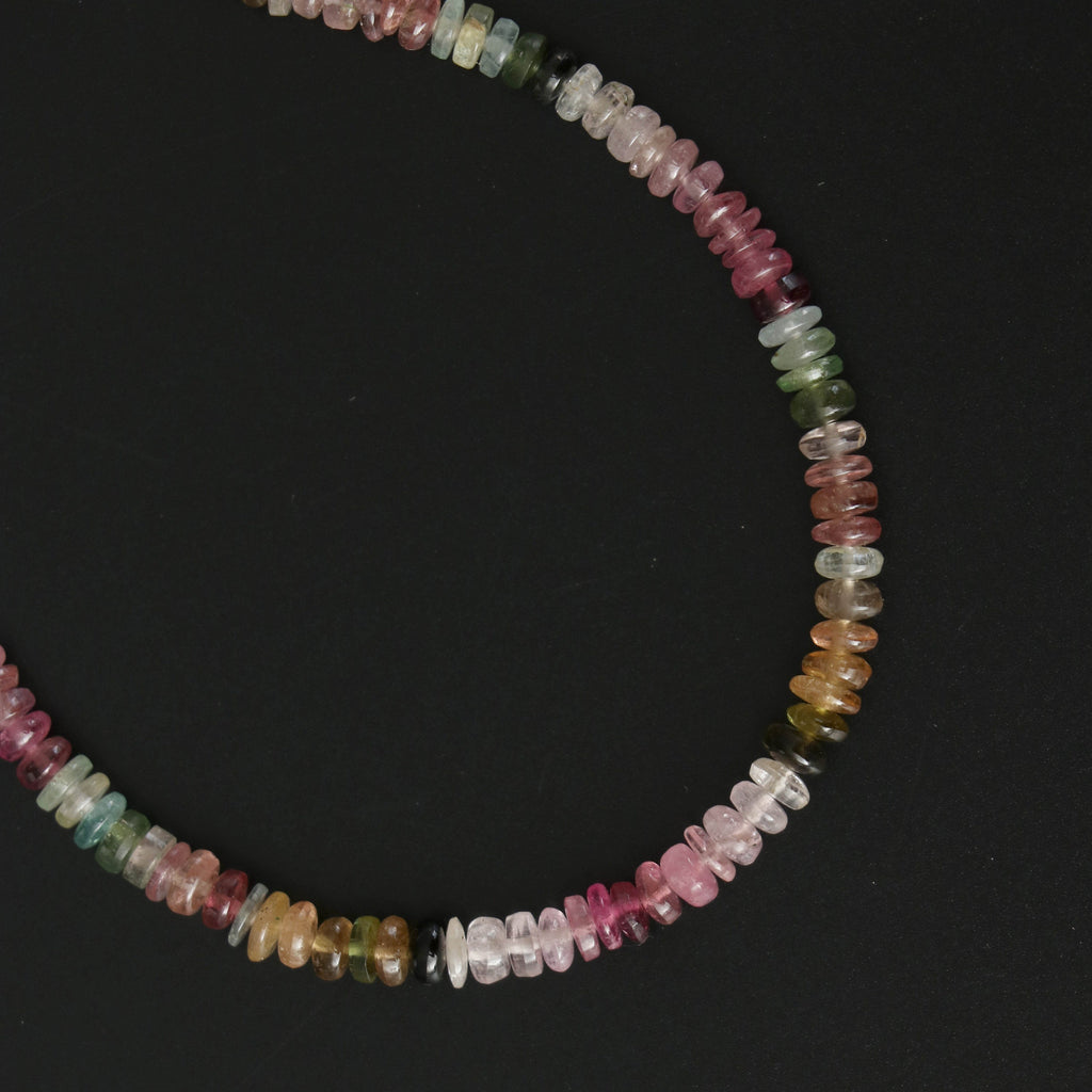 Multi Tourmaline Smooth Beads, 3.5 mm to 4.5 mm, Multi Tourmaline Tyre ,Multi Tourmaline Gemstone, 8 Inch Full Strand, Price Per Strand - National Facets, Gemstone Manufacturer, Natural Gemstones, Gemstone Beads