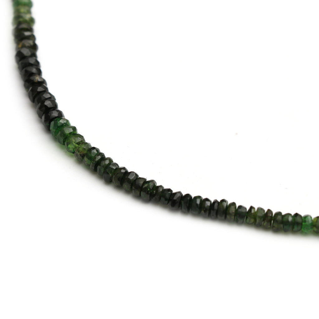 Chrome Tourmaline Roundel Faceted Beads, Chrome Tourmaline Beads-3.5 mm to 5 mm- Gem Quality ,8 Inch / 16 Inch Full Strand, Price Per Strand - National Facets, Gemstone Manufacturer, Natural Gemstones, Gemstone Beads