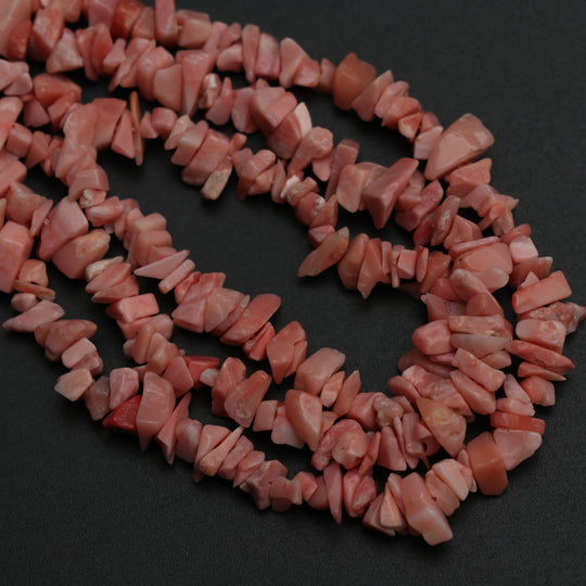 Natural Pink Opal Smooth Nuggets Beads | 4x6 mm to 4x7 mm | Beaded Necklace | 34 Inch Full Strand | Pack of 5 Strands