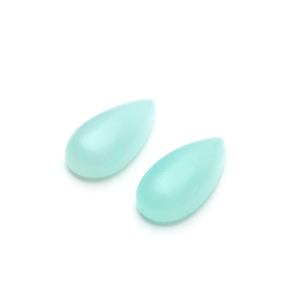 AAA Quality Natural Chrysophrase Smooth Pear Cabochon Gemstone | 13x26 mm | Gemstone Cabochon | Pair ( 2 Pieces ) - National Facets, Gemstone Manufacturer, Natural Gemstones, Gemstone Beads