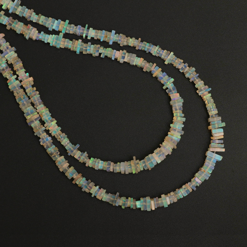 Natural Ethiopian Opal Smooth Square Beads | 3.5 mm to 5 mm | Opal Square Gemstone | 8 Inches/ 18 Inches Full Strand | Price Per Strand - National Facets, Gemstone Manufacturer, Natural Gemstones, Gemstone Beads