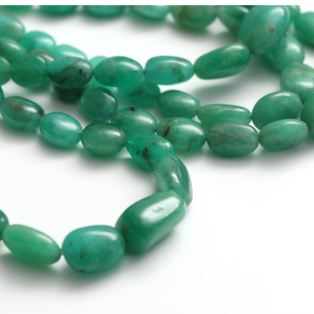 Emerald Smooth Oval Beads, 5x4 mm to 13x9 mm, Dyed Emerald Smooth Oval Beads - Gem Quality , 18 Inch/ 46 Cm Full Strand, Price Per Strand - National Facets, Gemstone Manufacturer, Natural Gemstones, Gemstone Beads