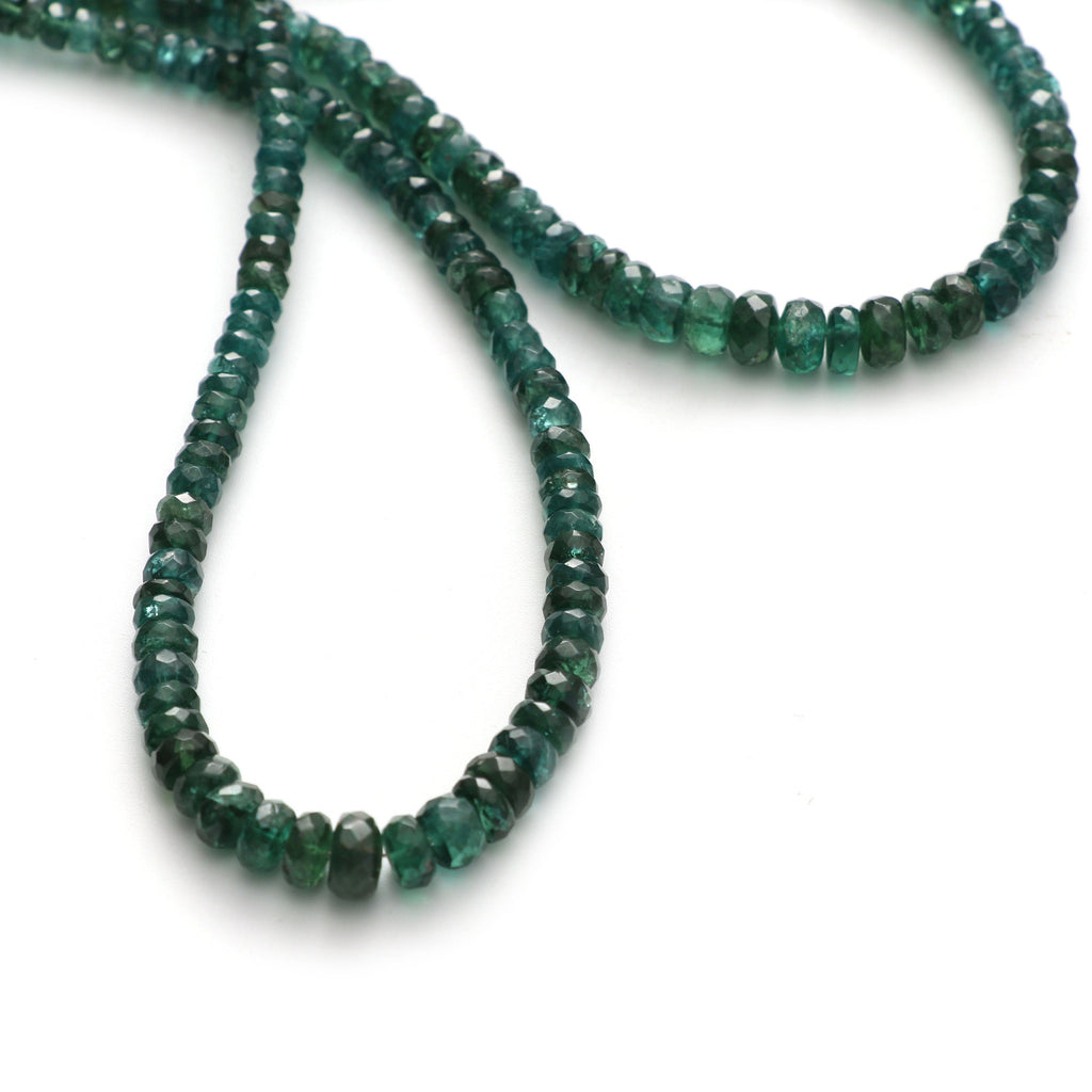 Green Apatite Faceted Roundel Beads, Apatite Beads- 3 mm to 6.5 mm -Green Apatite Beads - Gem Quality , 8 Inch /16 Inch, Price Per Strand - National Facets, Gemstone Manufacturer, Natural Gemstones, Gemstone Beads