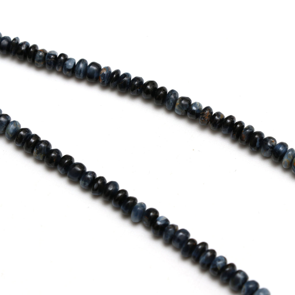 Pietersite Smooth Roundel Beads - 4 mm to 5 mm - Pietersite Roundel Beads - Gem Quality , 18 Inch Full Strand, Price Per Strand - National Facets, Gemstone Manufacturer, Natural Gemstones, Gemstone Beads
