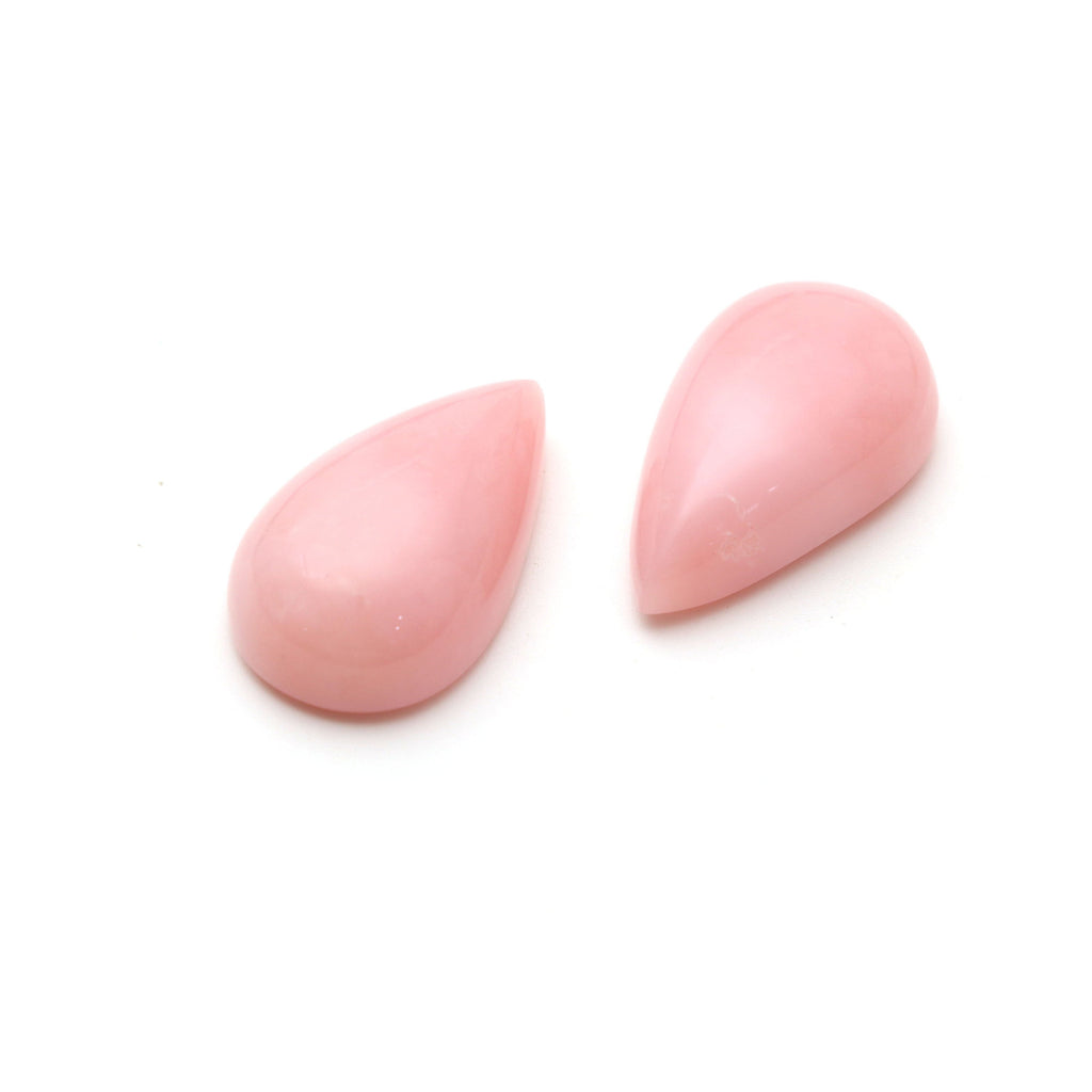 AAA Quality Natural Pink Opal Smooth Pear Cabochon Gemstone | 15x25 mm | Gemstone Cabochon | Pair ( 2 Pieces ) - National Facets, Gemstone Manufacturer, Natural Gemstones, Gemstone Beads