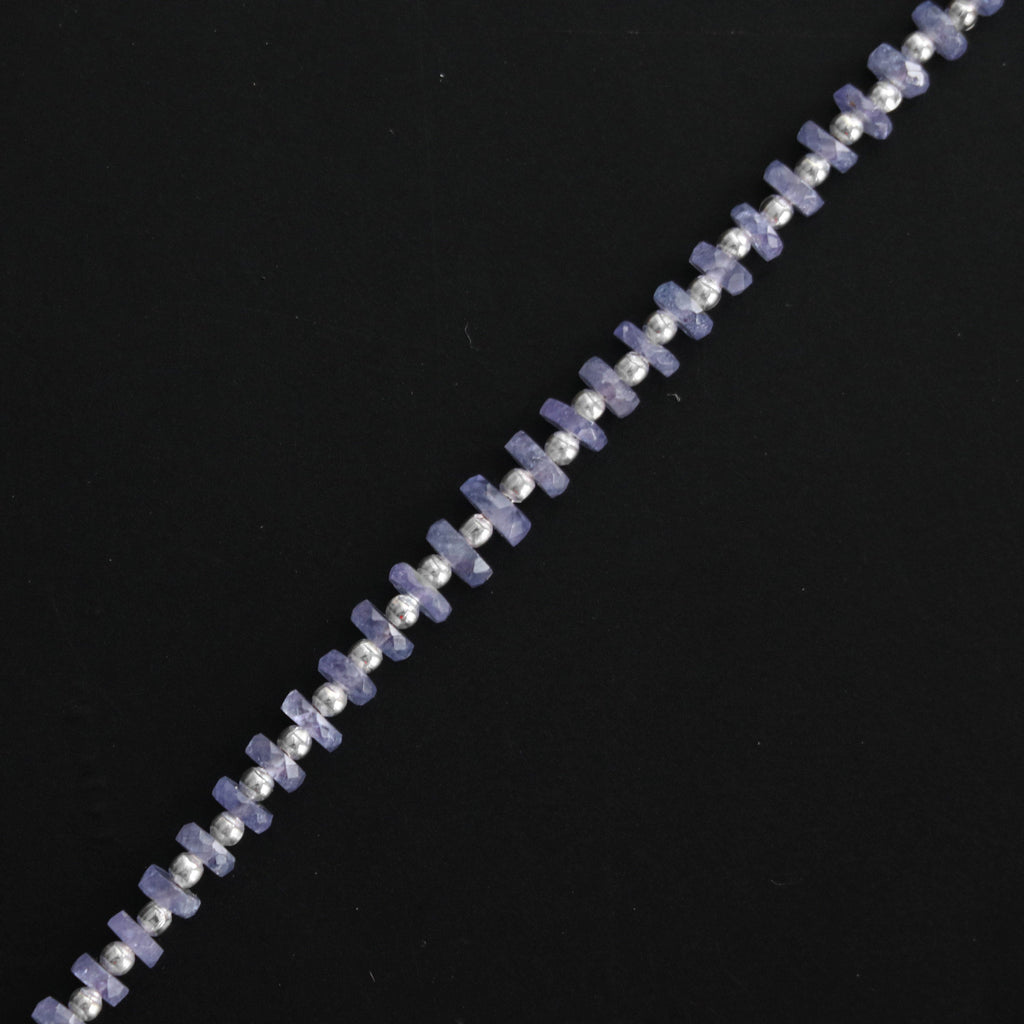 Tanzanite Faceted Tyre beads, 4 mm to 5 mm, Tanzanite strand, Gift for Women ,8 Inch / 16 Inch Full Strand, Per Strand Price - National Facets, Gemstone Manufacturer, Natural Gemstones, Gemstone Beads