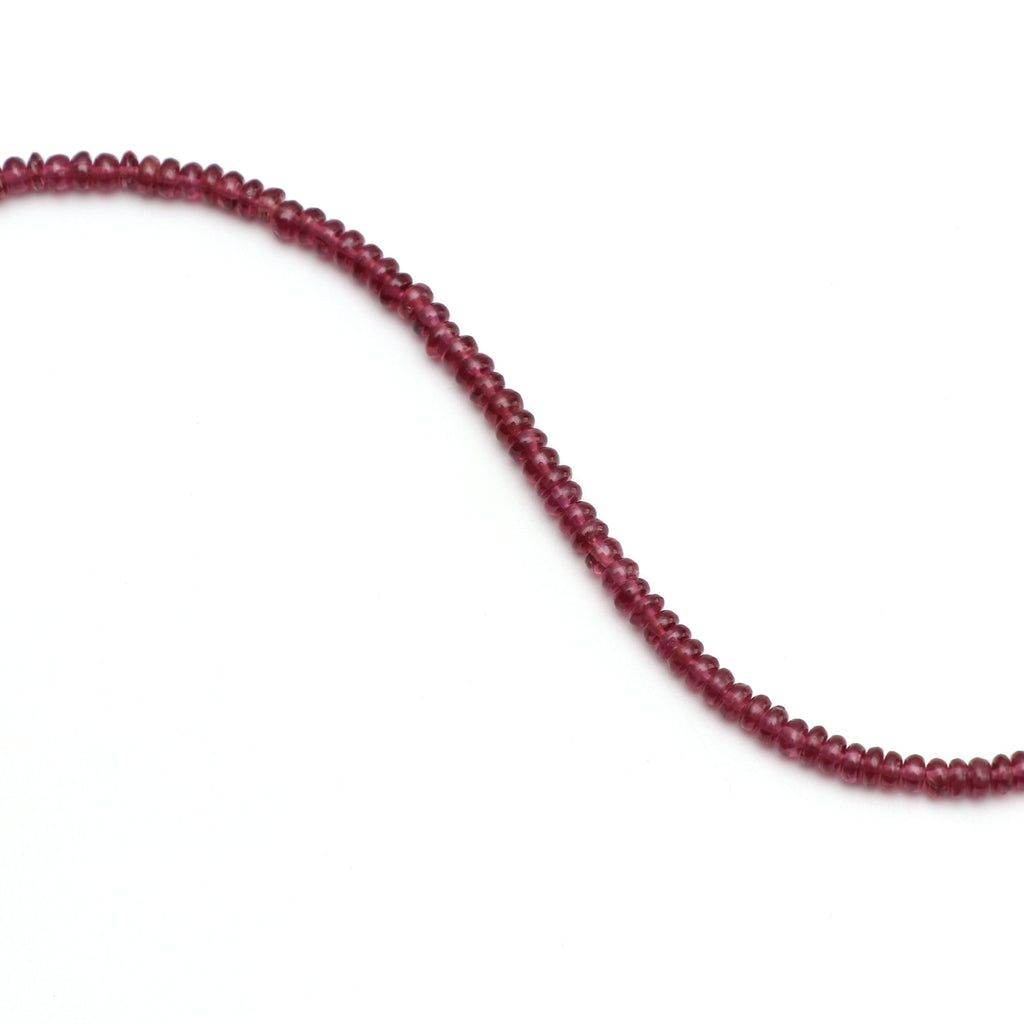 Garnet Smooth Roundel Beads, Garnet Smooth, Garnet Beads - 3 mm to 4.5 mm - Garnet - Gem Quality ,8 Inch/20 Cm Full Strand, Price Per Strand - National Facets, Gemstone Manufacturer, Natural Gemstones, Gemstone Beads