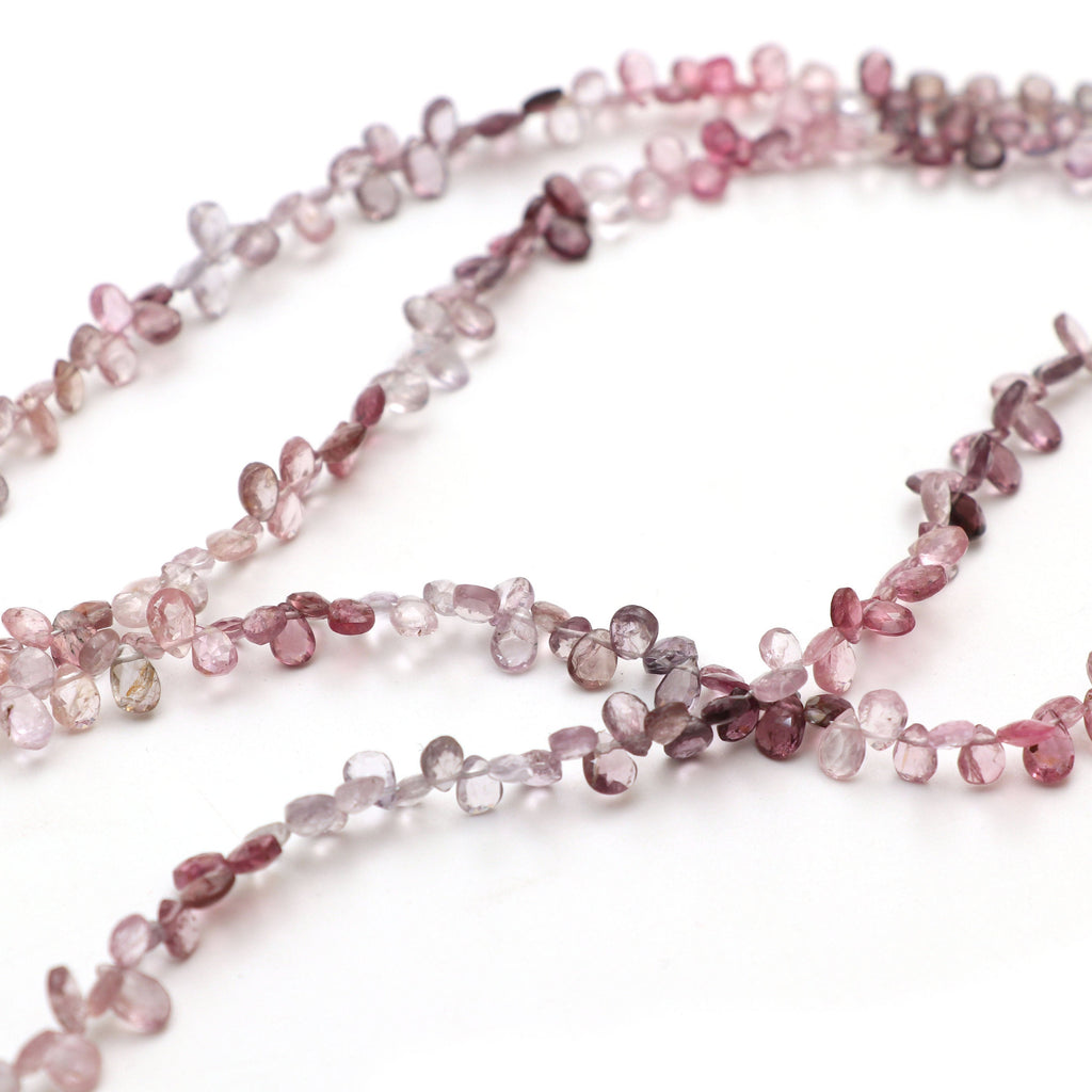 Multi Spinel Faceted Pear Beads | 4x5.5 mm to 4x6 mm | Multi Spinel Beads | Gem Quality | 8 Inch, 14 Inch Full Strand | Price Per Strand - National Facets, Gemstone Manufacturer, Natural Gemstones, Gemstone Beads