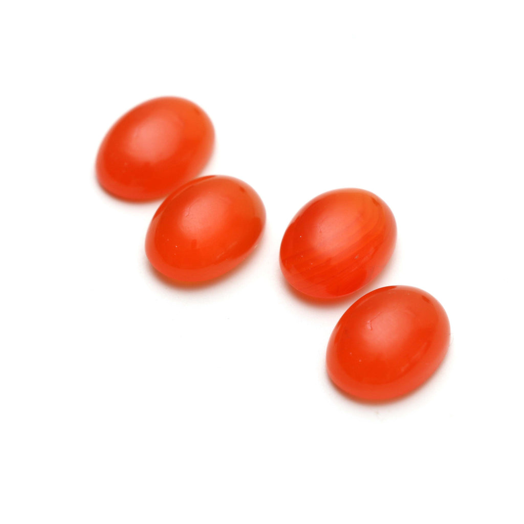 AAA Quality Natural Carnelian Smooth Oval Cabochon Gemstone | 12x16 mm | Gemstone Cabochon | 2 Pair ( 4 Pieces ) - National Facets, Gemstone Manufacturer, Natural Gemstones, Gemstone Beads