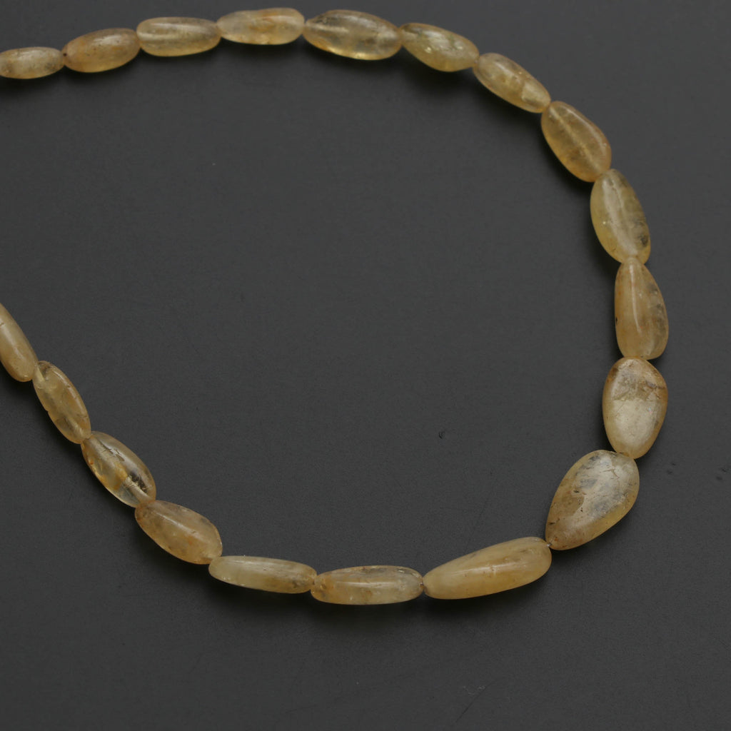 Yellow Aquamarine Smooth Tumble Nuggets Beads, 4x8 mm to 7x11.5 mm, Yellow Aquamarine, 8 Inch Strand, price per strand, Gift For Women - National Facets, Gemstone Manufacturer, Natural Gemstones, Gemstone Beads