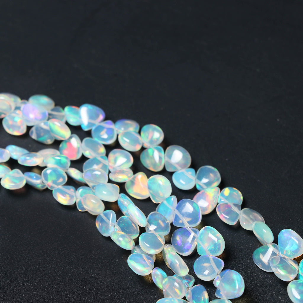 Natural Ethiopian Opal Smooth Heart Beads | 4x4 mm to 9.5x9.5 mm | Opal Heart Gemstone | 8 Inches/ 16 Inches Full Strand | Price Per Strand - National Facets, Gemstone Manufacturer, Natural Gemstones, Gemstone Beads