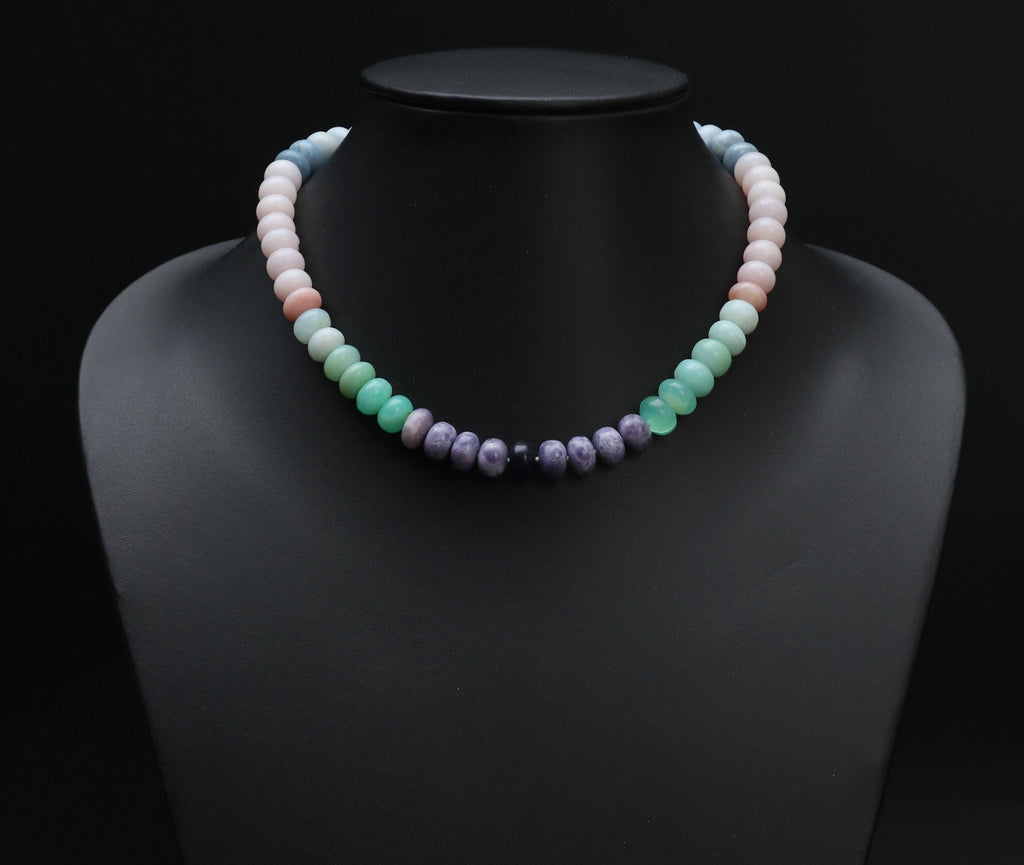 Opals from Around the World / Multi Opal Beaded Necklace/ Natural Opal Gemstone / Blue Opal / Green Opal / Pink Opal / Purple Opal / 16 Inch - National Facets, Gemstone Manufacturer, Natural Gemstones, Gemstone Beads