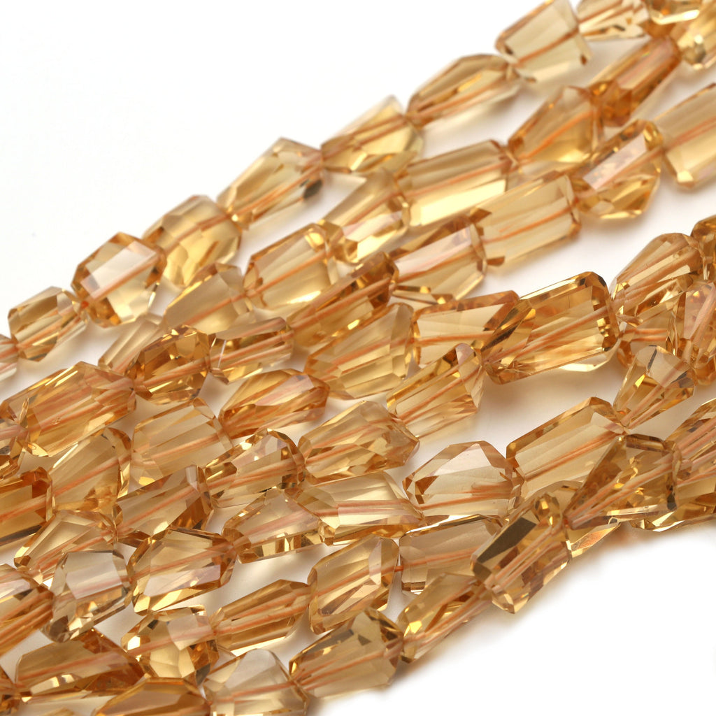 Citrine Faceted Tumble Beads - 6x10 mm to 11x15 mm - Citrine Tumble Gemstone - Gem Quality , 8 Inch/16 Inch/18 Inch, Price Per Strand - National Facets, Gemstone Manufacturer, Natural Gemstones, Gemstone Beads