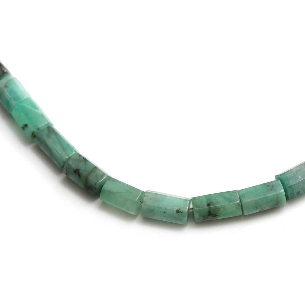 Natural Emerald Faceted Cylinder Beads | Unique Emerald Necklace, 4x6.5 mm to 10.5x6 mm | 8 Inch/ 18 Inch/ 19 Inch Strand | Price Per Strand - National Facets, Gemstone Manufacturer, Natural Gemstones, Gemstone Beads