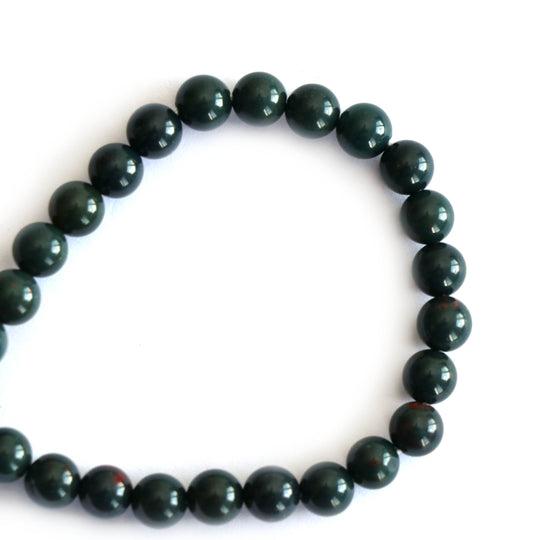 Blood Stone Smooth Balls, 6.5 mm to 7 mm, Blood Stone Jewelry Making Beads, 7 Inch Full Strand, Per Strand Price