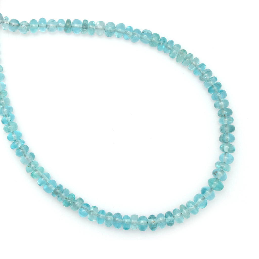 Sky Apatite Smooth Beads | Natural Sky Apatite | 4 mm to 5 mm | Gemstone Roundel Beads | Sky Apatite Smooth | Sky Apatite Beads | 8 Inch - National Facets, Gemstone Manufacturer, Natural Gemstones, Gemstone Beads