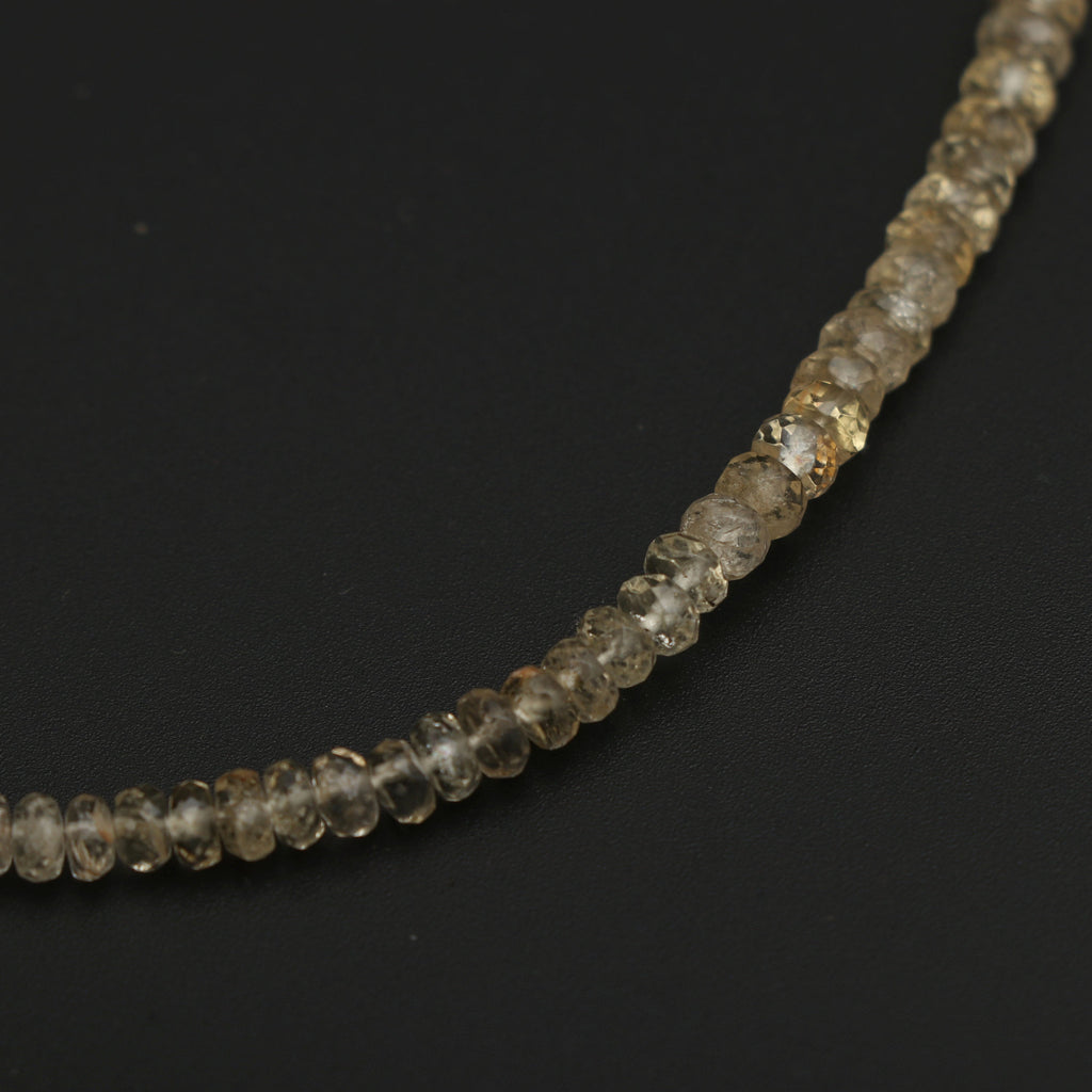 Scapolite Faceted 3.5 mm to 5.5 mm Roundel Beads 18 Inch Necklace,925 Sterling Silver Fish Lock Clasp, Price Per Necklace, Gift For Women - National Facets, Gemstone Manufacturer, Natural Gemstones, Gemstone Beads