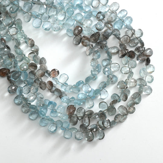 5x7 mm to 5x8 mm Moss Aquamarine Faceted Pear Beads