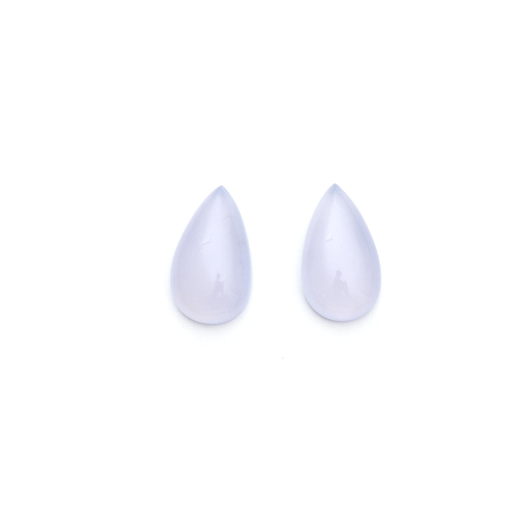 AAA Quality Natural Blue Chalcedony Smooth Pear Cabochon Gemstone | 18x31 mm | Gemstone Cabochon | Pair ( 2 Pieces ) - National Facets, Gemstone Manufacturer, Natural Gemstones, Gemstone Beads