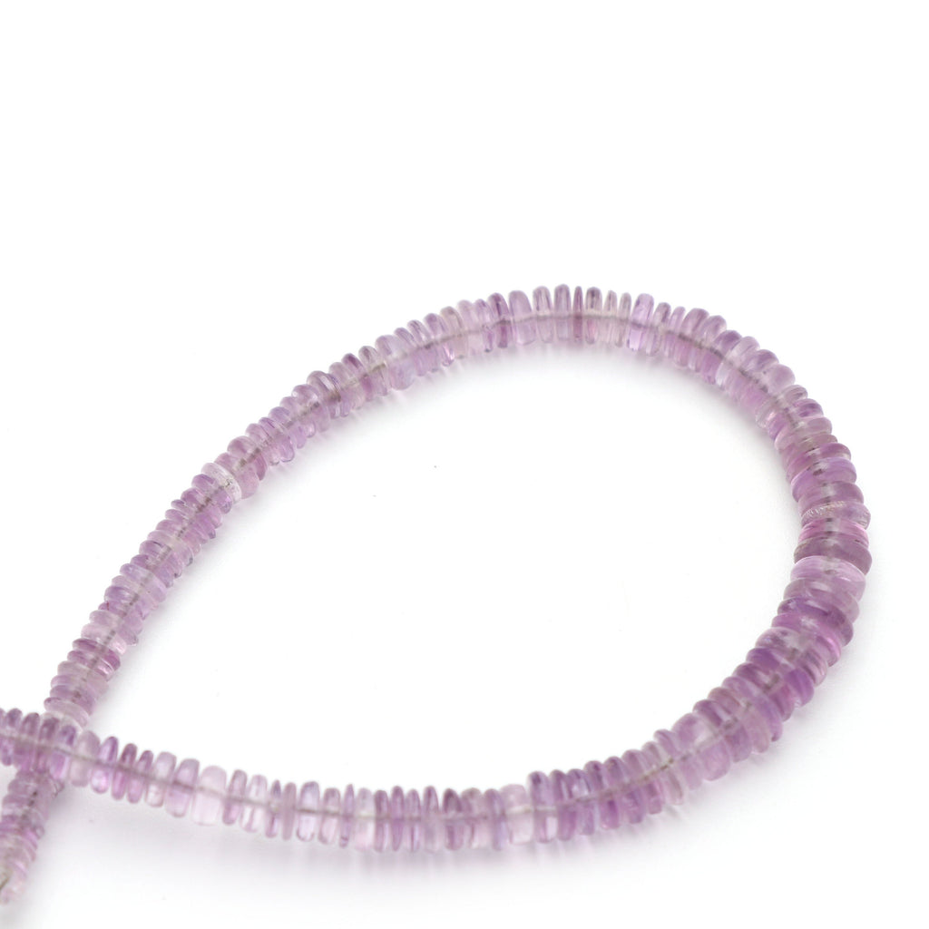 Amethyst Smooth Coin Beads, 3 mm to 5.5 mm, Amethyst Tyre , Amethyst strand, 8 Inch/20 Cm Full Strand, Price Per Strand - National Facets, Gemstone Manufacturer, Natural Gemstones, Gemstone Beads