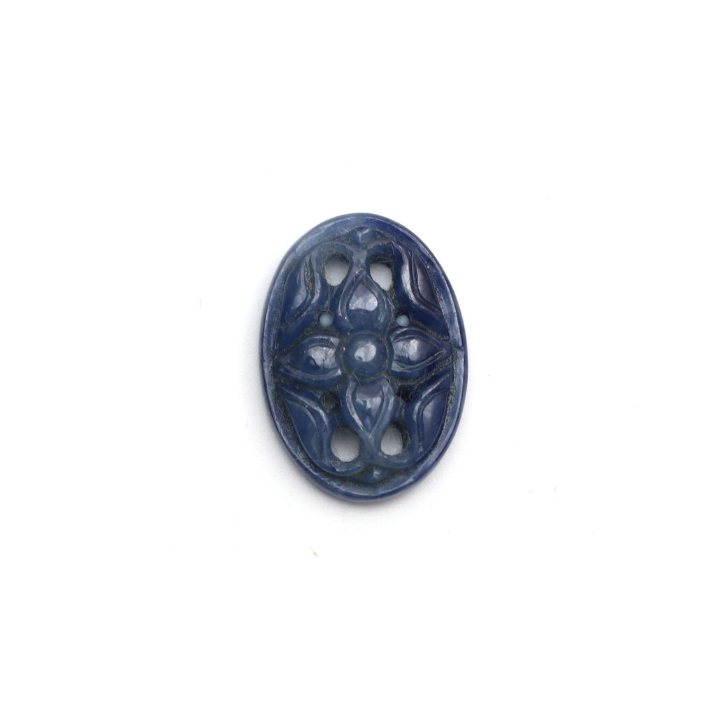 Natural Blue Sapphire Carving Oval Loose Gemstone - 13x18mm - Sapphire Oval , Sapphire Carving Loose Gemstone , 1 Pieces - National Facets, Gemstone Manufacturer, Natural Gemstones, Gemstone Beads