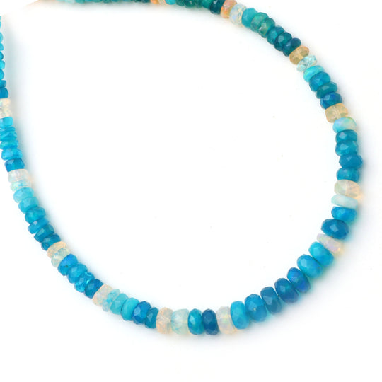 Blue White Ethiopian Opal Faceted Beads, 3 mm to 5 mm, Opal Jewelry Making Beads, Price Per Strand