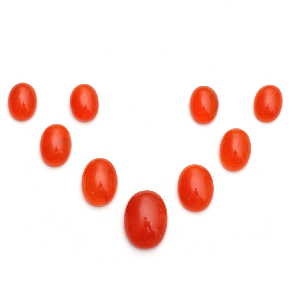 AAA Quality Natural Carnelian Smooth Oval Cabochon Gemstone | 12x16mm To 18x24mm | Gemstone Cabochon | Set of 9 Pieces - National Facets, Gemstone Manufacturer, Natural Gemstones, Gemstone Beads