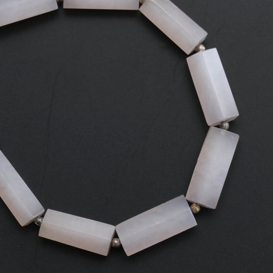 Lavender Tube Faceted Beads Cylinder, 12x5.5mm to 17.5x7mm, Lavender Quartz Jewelry Making Beads,8 Inch,Price Per Strand