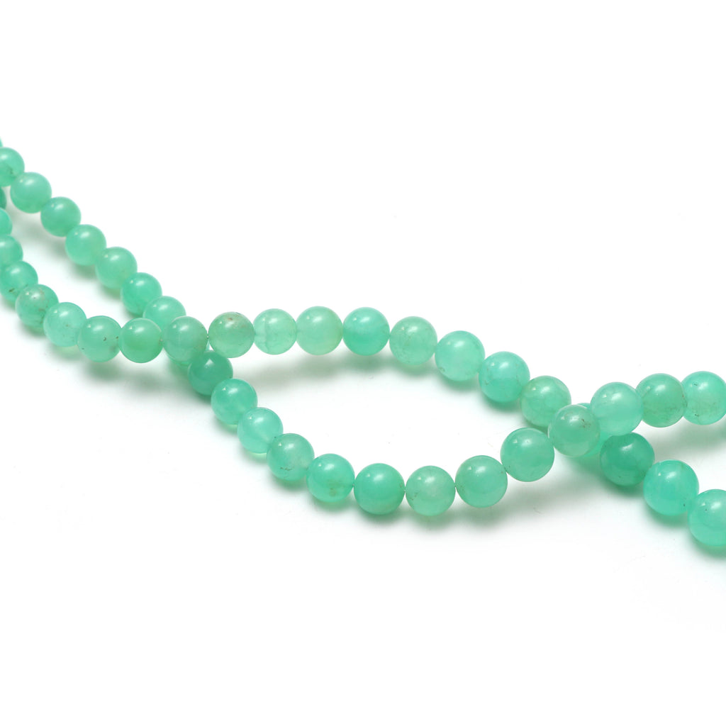 Chrysoprase Smooth Round Balls Beads - 6 mm to 9.5 mm - Chrysoprase Round Balls- Gem Quality , 8 Inch/ 20 Inch Full Strand - National Facets, Gemstone Manufacturer, Natural Gemstones, Gemstone Beads