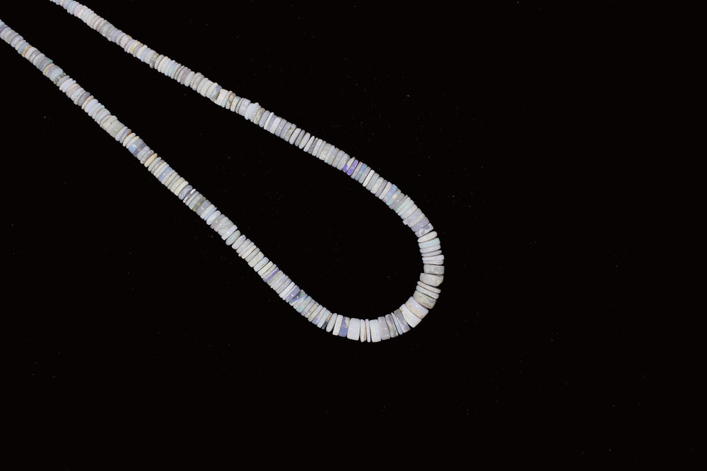 Natural Australian Opal Smooth Wheel Shape Beads for Jewellery making | 18" inches strand | 3-7 mm Size - National Facets, Gemstone Manufacturer, Natural Gemstones, Gemstone Beads