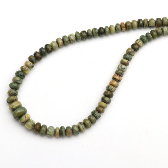 Natural Serpentine Opal Smooth Beads - 6 mm to 10.5 mm - Serpentine with Opal - Gem Quality , 8 Inch/16 Inch, Price Per Strand