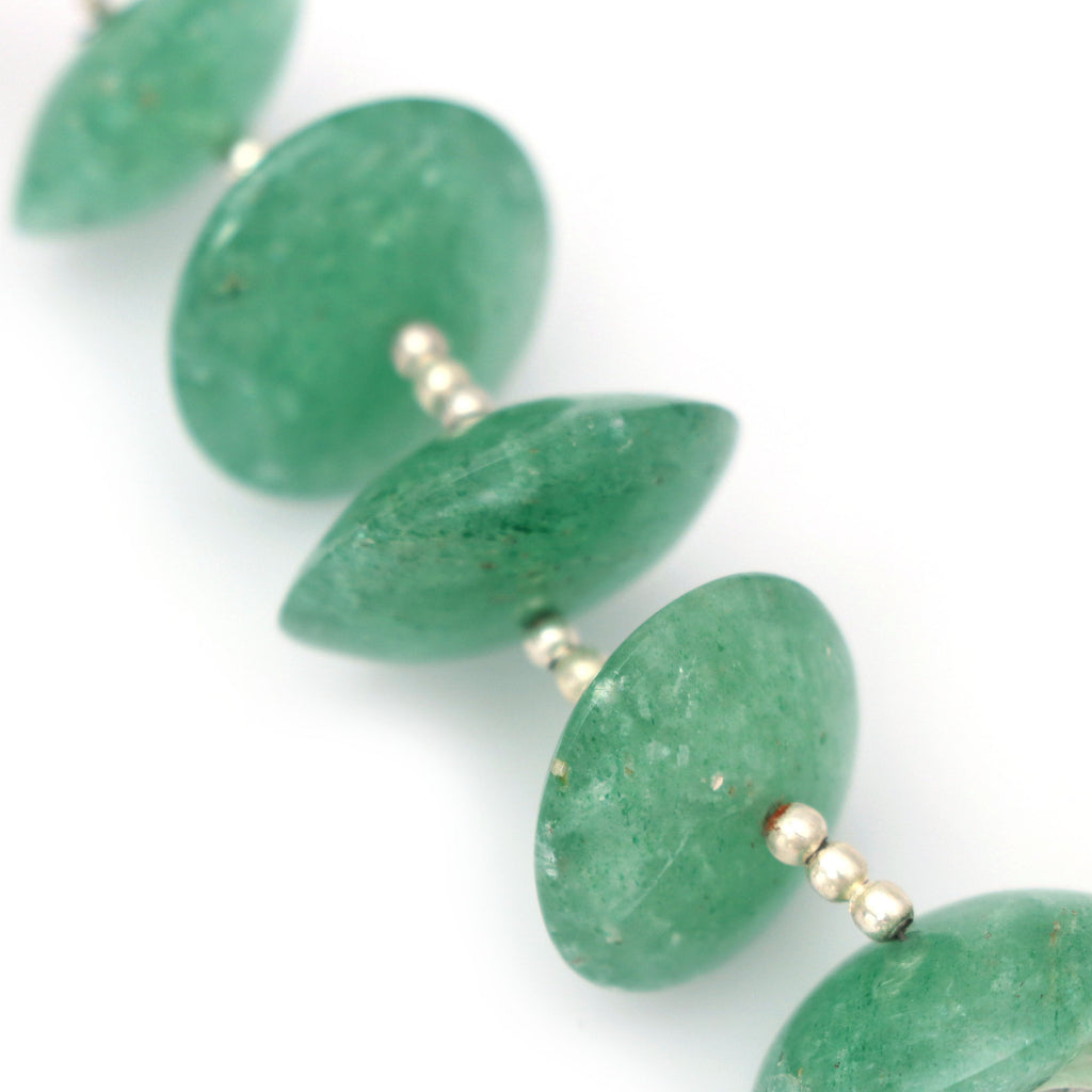 Green Quartz Smooth Saucer Beads - 17 mm to 20 mm - Green Quartz - Gem Quality , 7 Cm Full Strand, Price Per Strand - National Facets, Gemstone Manufacturer, Natural Gemstones, Gemstone Beads
