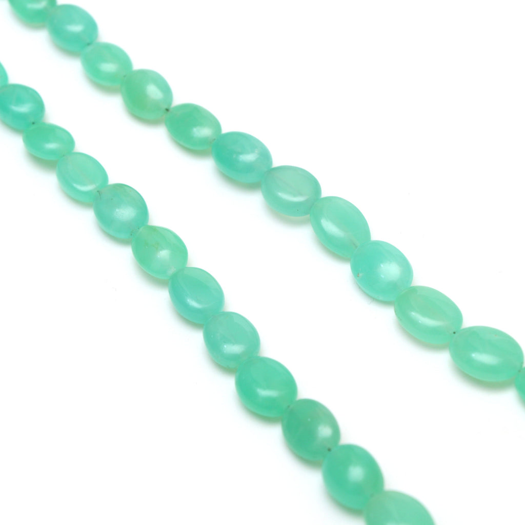 Chrysoprase Smooth Tumble Beads | 7.5x10 mm to 10.5x18 mm | Chrysoprase Gemstone | Gem Quality | 18 Inch Strand | Price Per Strand - National Facets, Gemstone Manufacturer, Natural Gemstones, Gemstone Beads