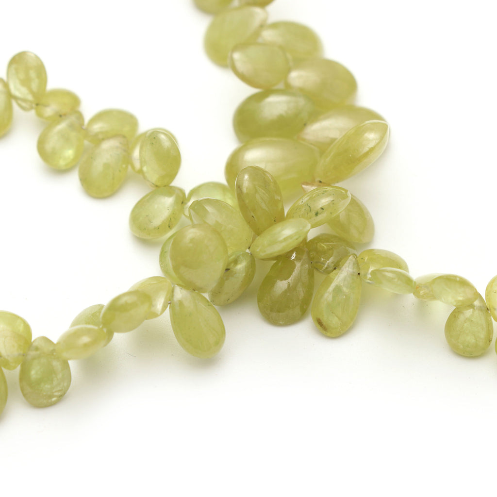 Natural Sphene Smooth Pear Beads, 4x6 mm to 8x12.5 mm, Sphene Pear Smooth - Gem Quality , 8 Inch/ 20 Cm Full Strand, Price Per Strand - National Facets, Gemstone Manufacturer, Natural Gemstones, Gemstone Beads