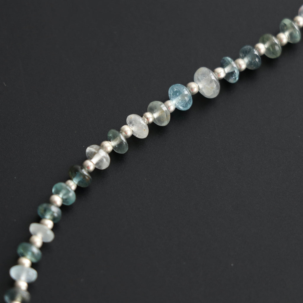 Aquamarine Smooth Beads, Natural Aquamarine Beads- 4 mm to 6 mm - Aquamarine Smooth - Gem Quality , 8 Inch Full Strand, Price Per Strand - National Facets, Gemstone Manufacturer, Natural Gemstones, Gemstone Beads