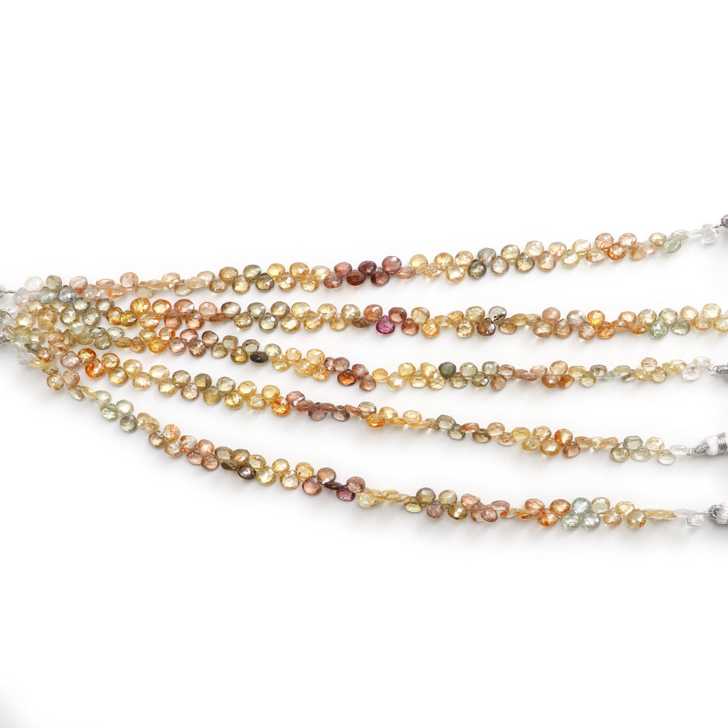 Natural Golden Zircon Faceted Heart Beads | Zircon Shaded Heart Beads | 5 mm to 5.5 mm | 8 Inch/ 16 Inch Full Strand | Price Per Strand - National Facets, Gemstone Manufacturer, Natural Gemstones, Gemstone Beads