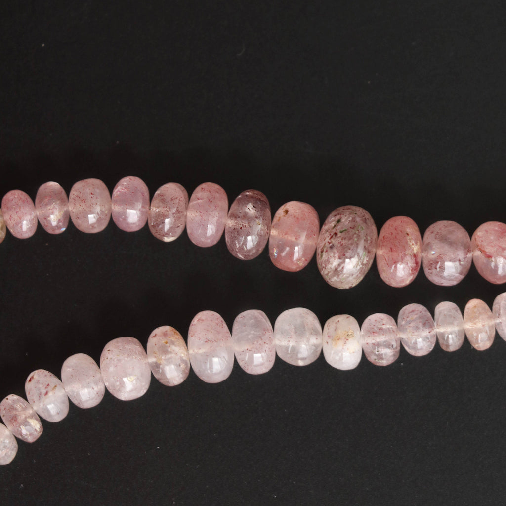 Natural Strawberry Quartz Smooth beads, 4 mm to 12 mm, Strawberry Quartz Beads, Quartz strand, 8 Inch Full Strand - National Facets, Gemstone Manufacturer, Natural Gemstones, Gemstone Beads