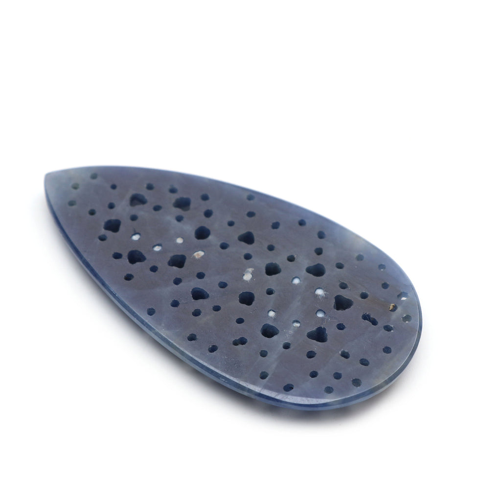 Natural Blue Sapphire Carving Pear Loose Gemstone - 59x31mm - Sapphire Pear , Sapphire Carving Loose Gemstone ,1 Pieces - National Facets, Gemstone Manufacturer, Natural Gemstones, Gemstone Beads
