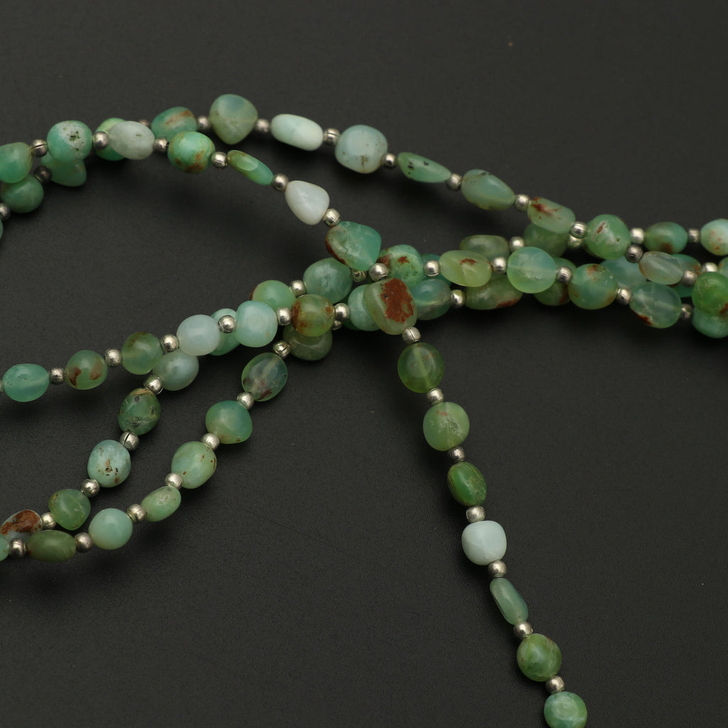 Green Opal Smooth Oval Nuggets , Opal Smooth Oval,Opal Gemstone-5x5 to 4.5x7 mm -Green Opal -Gem Quality, 8 Inch, Price Per Strand - National Facets, Gemstone Manufacturer, Natural Gemstones, Gemstone Beads